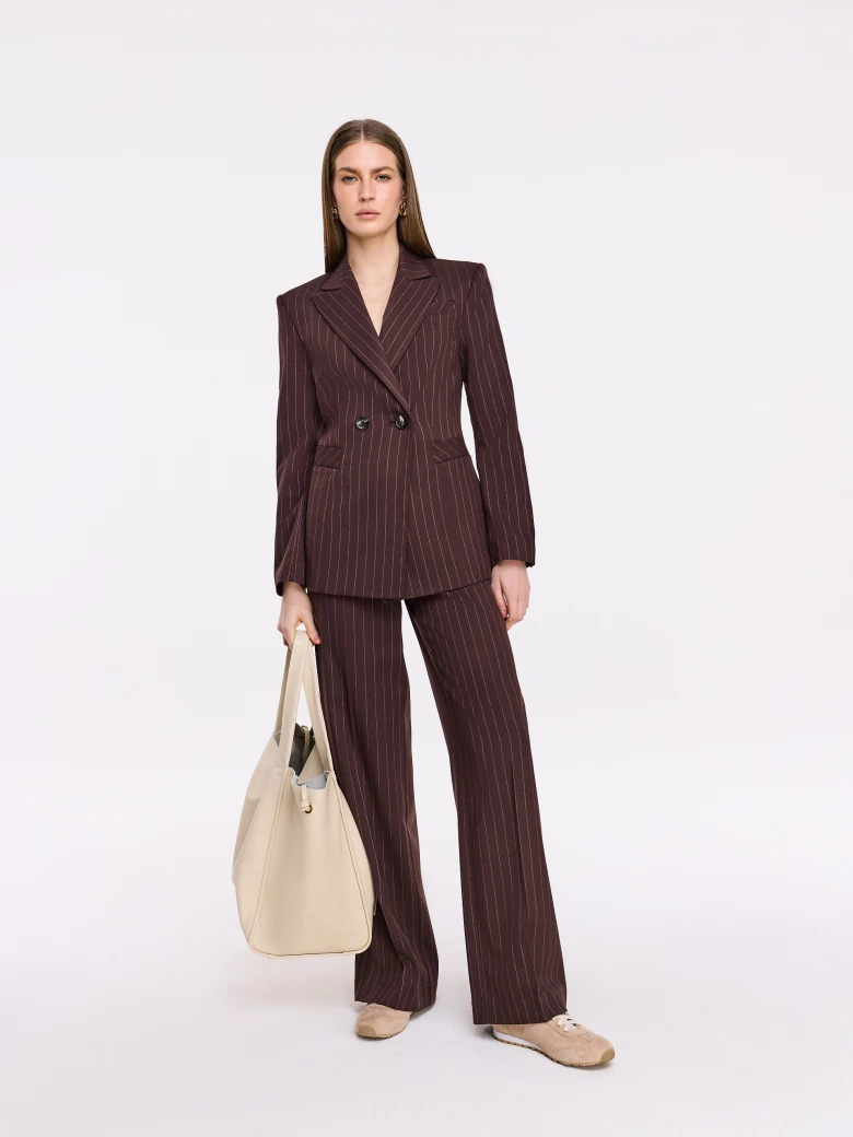 Chocolate jacket with delicate stripes