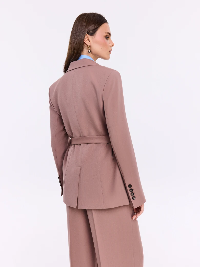 Jacket with a belt at the waist