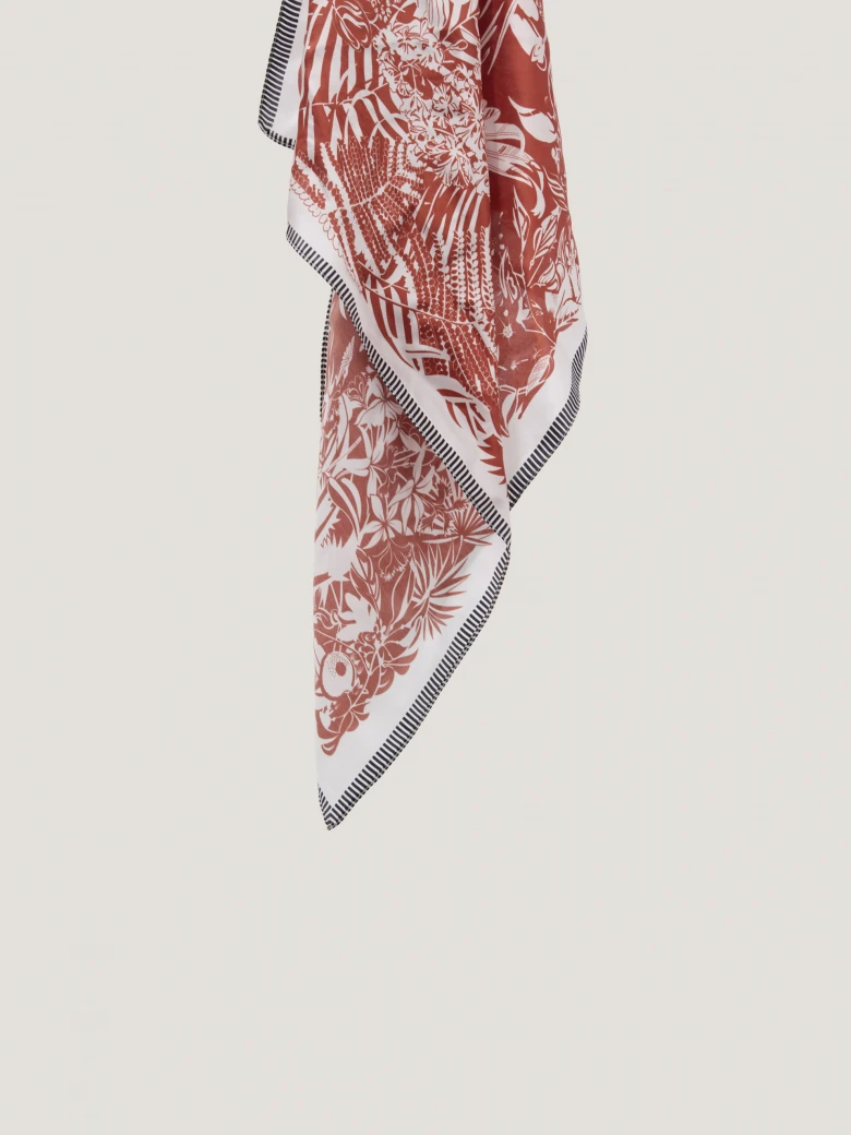 A silk scarf with floral patterns