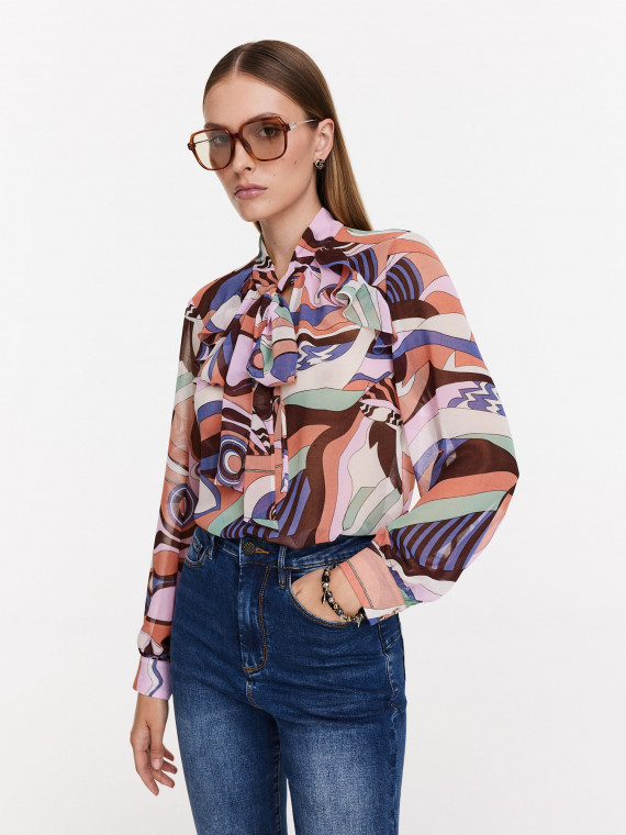 Colorful shirt with geometric patterns