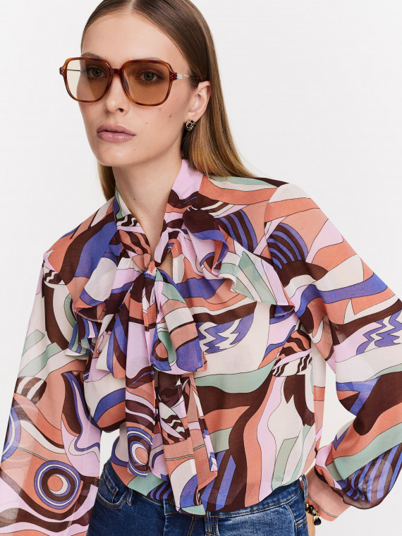 Colorful shirt with geometric patterns