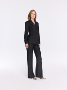 Black elegant wide-leg pants
