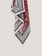 A silk scarf with a paisley pattern