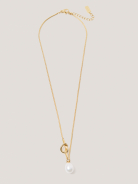 Gold-plated pearl necklace