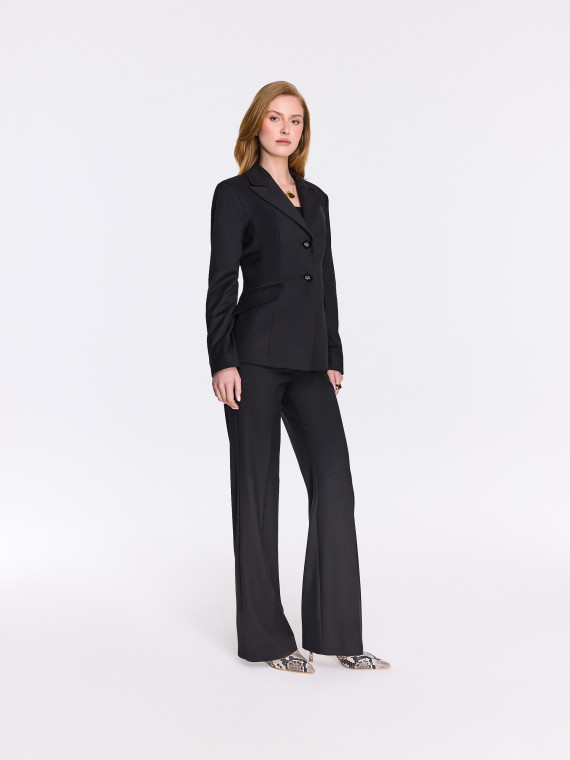 Black elegant wide-leg pants