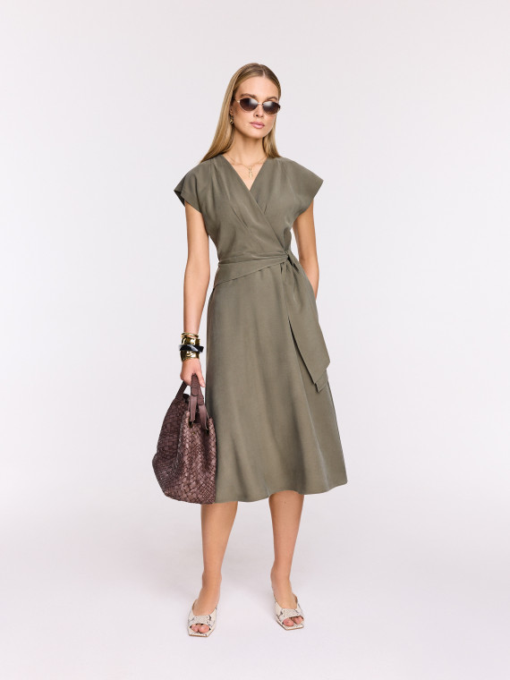 Wrap midi dress