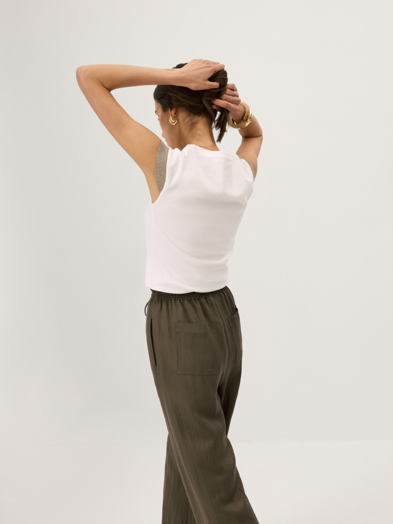 White blouse with decorative sleeves