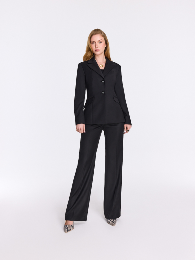 Black elegant wide-leg pants