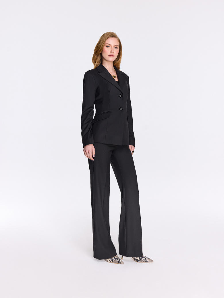 Black elegant wide-leg pants