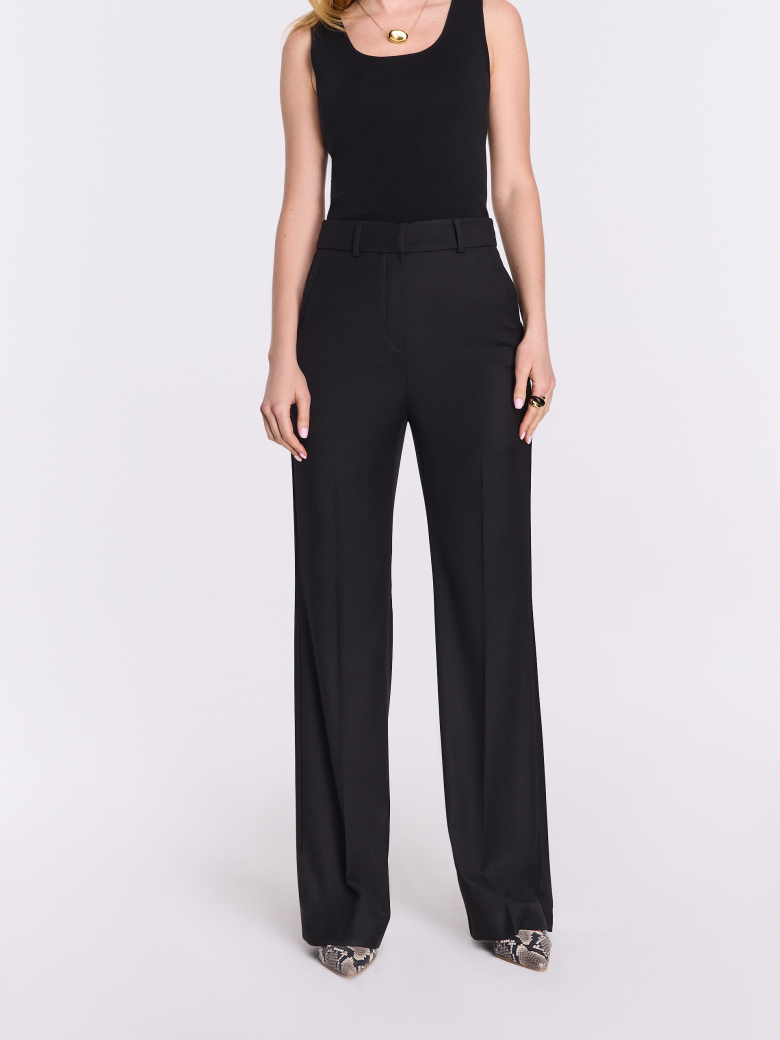 Black elegant wide-leg pants